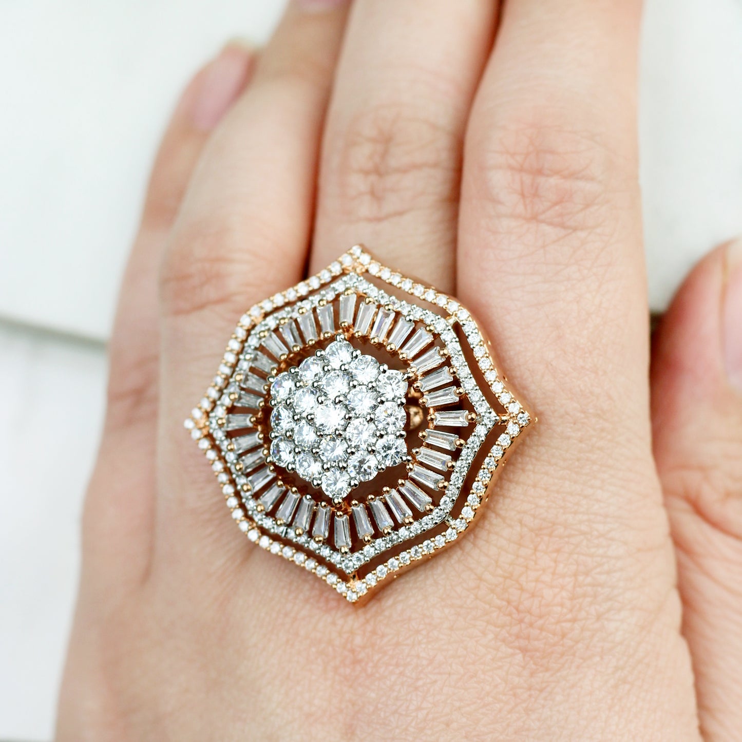 Zircon Rose Gold Ring