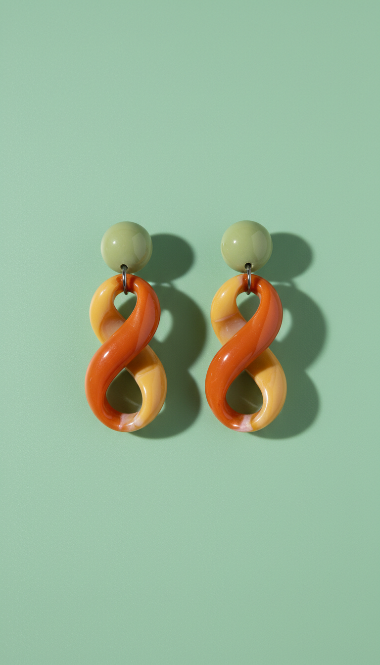 Amber pop sculpted earrings