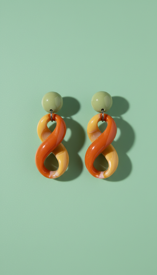 Amber pop sculpted earrings