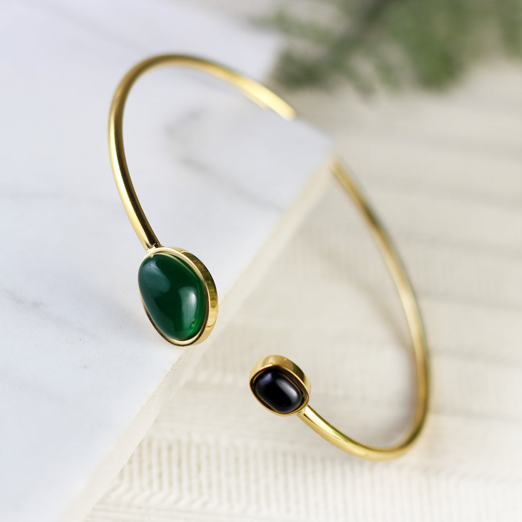 Statement Gold Plated Cuff Bangle - Rabal