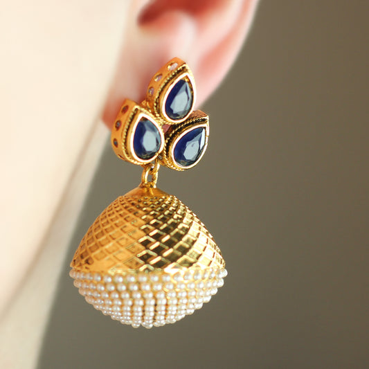 Statement Blue Dome Earring