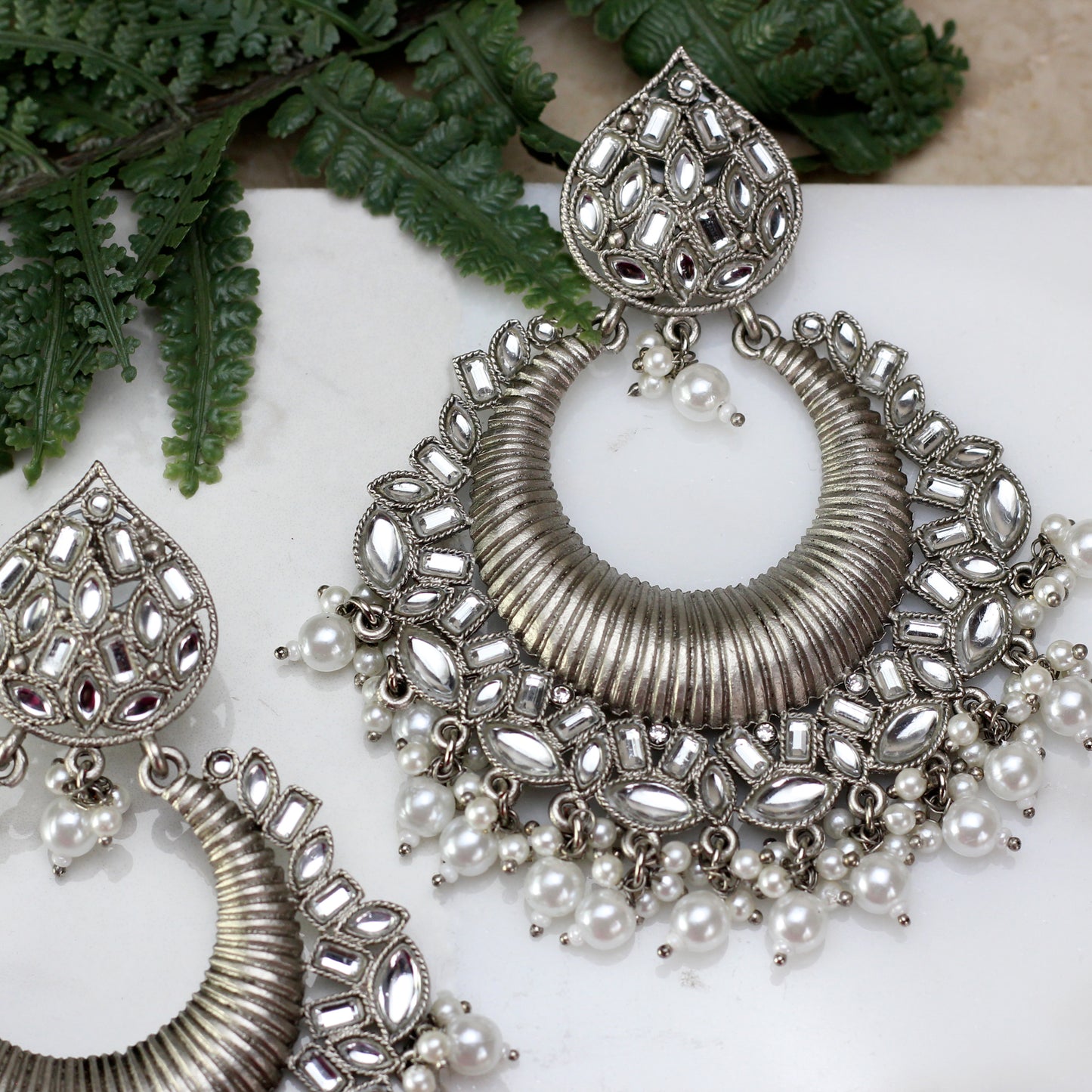 Silver Statement Drop Earring
