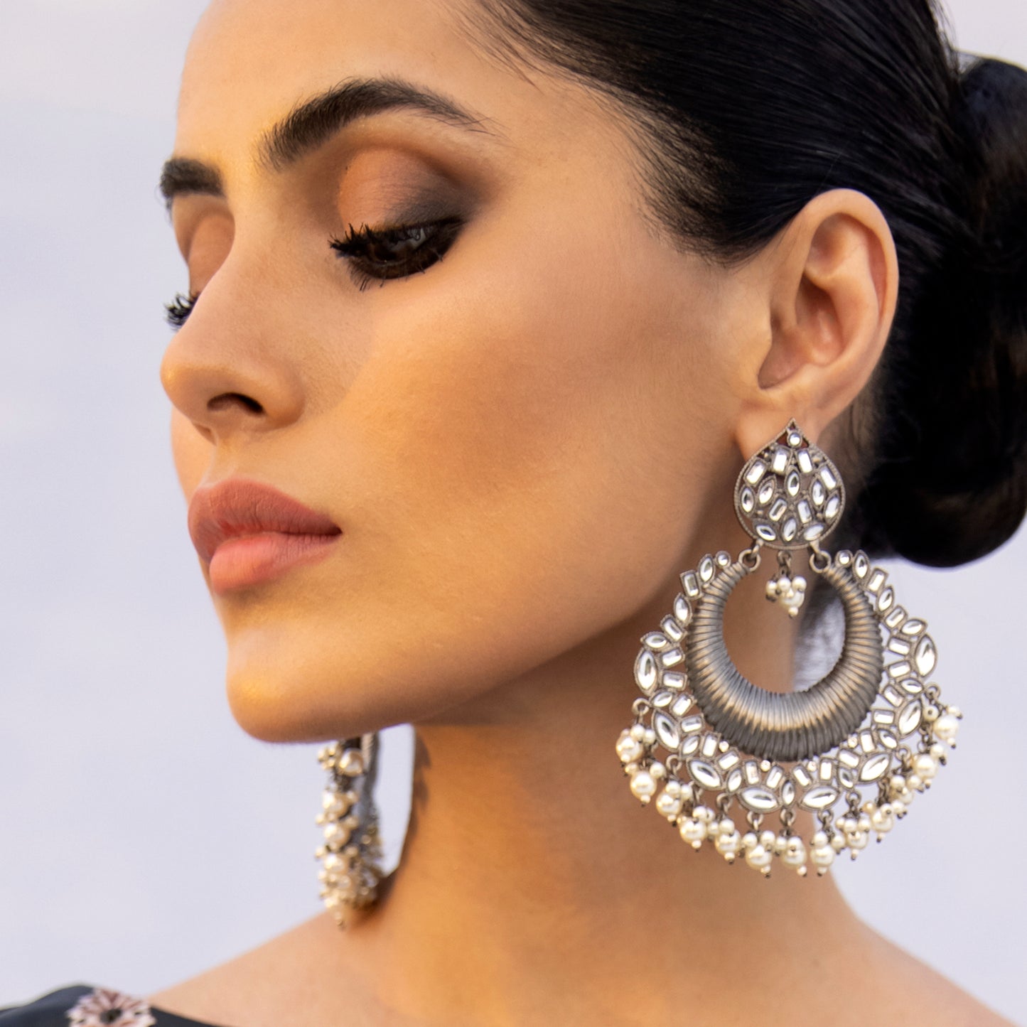 Silver Statement Drop Earring