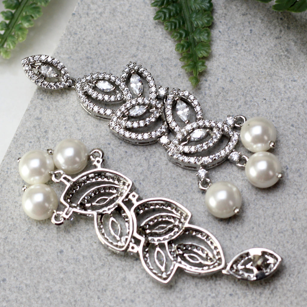 Zircon Statement Pearl Earring