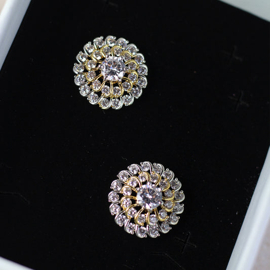 Gold Zircon Stud Earring