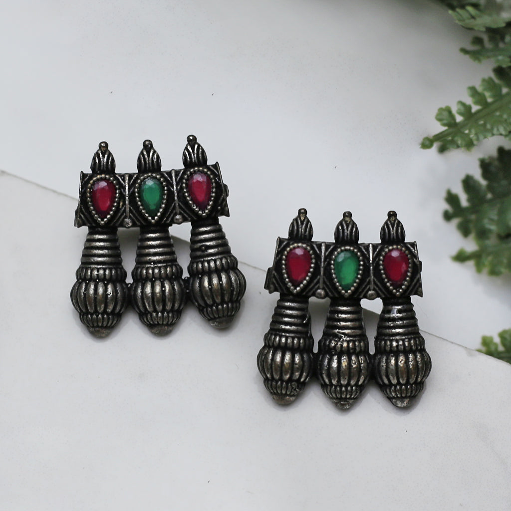 Multicolour Tribal Stud Earring