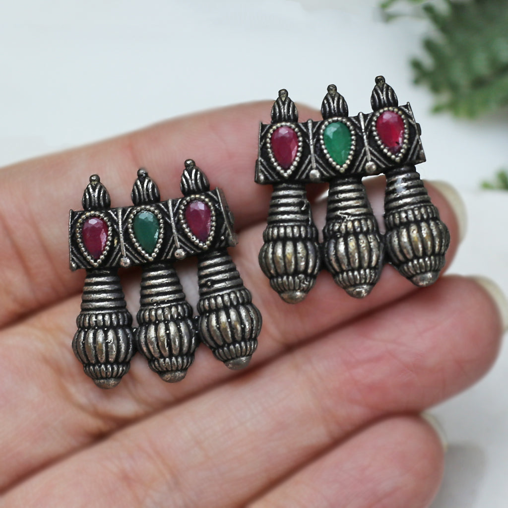Multicolour Tribal Stud Earring