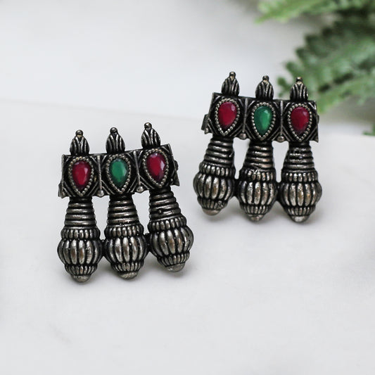 Multicolour Tribal Stud Earring