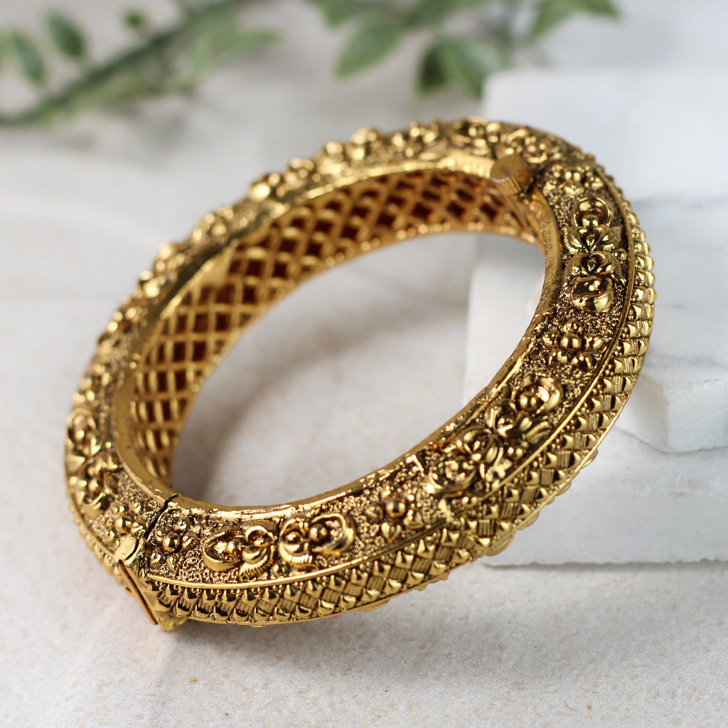 Gold Statement Bangle Lock Design – Rabal
