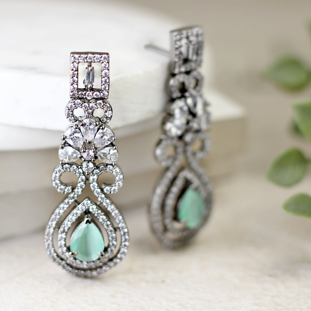 Mint Zircon Drop Earring