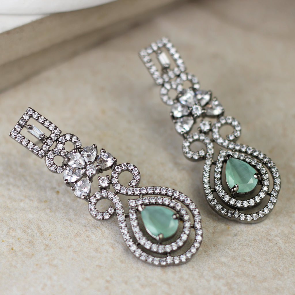 Mint Zircon Drop Earring