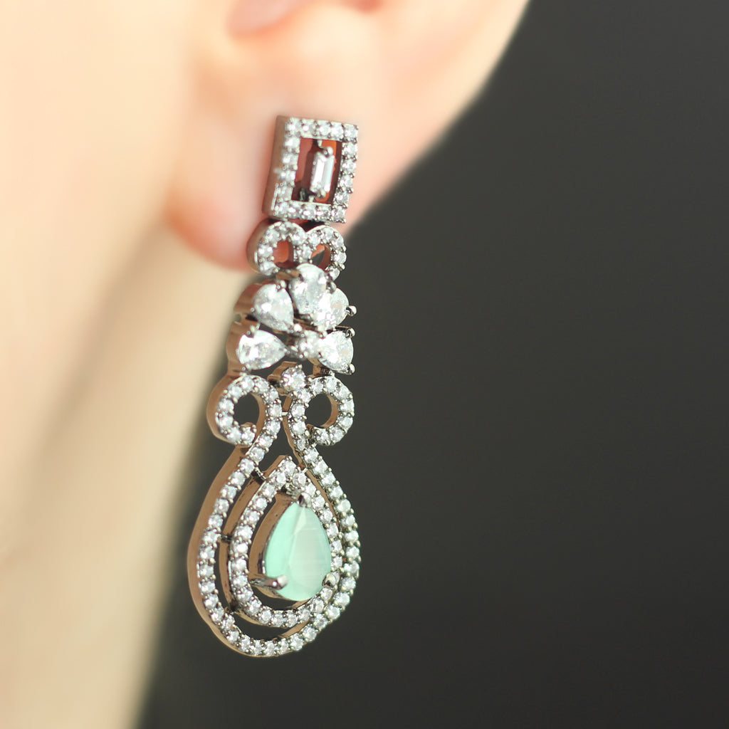 Mint Zircon Drop Earring