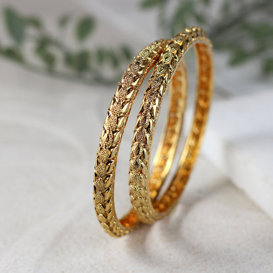 Statement Gold Plated Bangle Pair