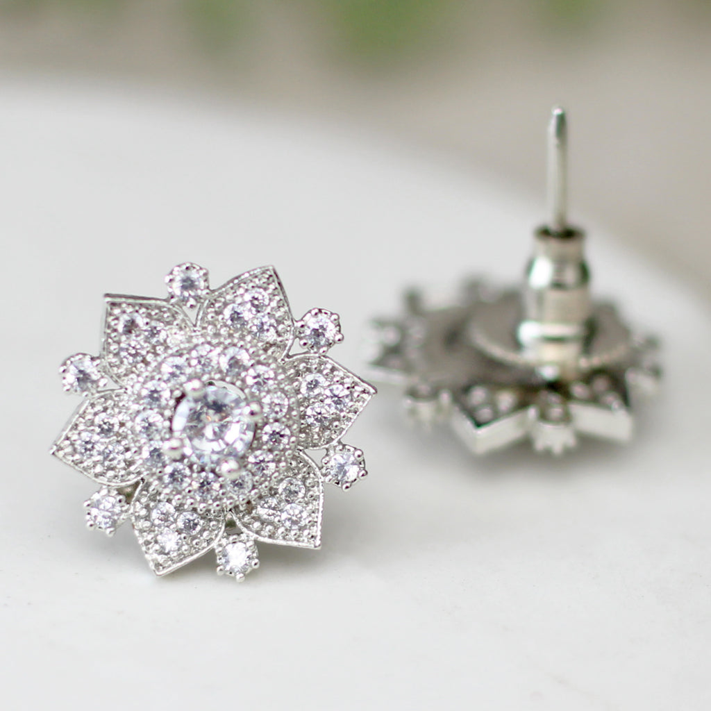 Silver Zircon Stud Earring