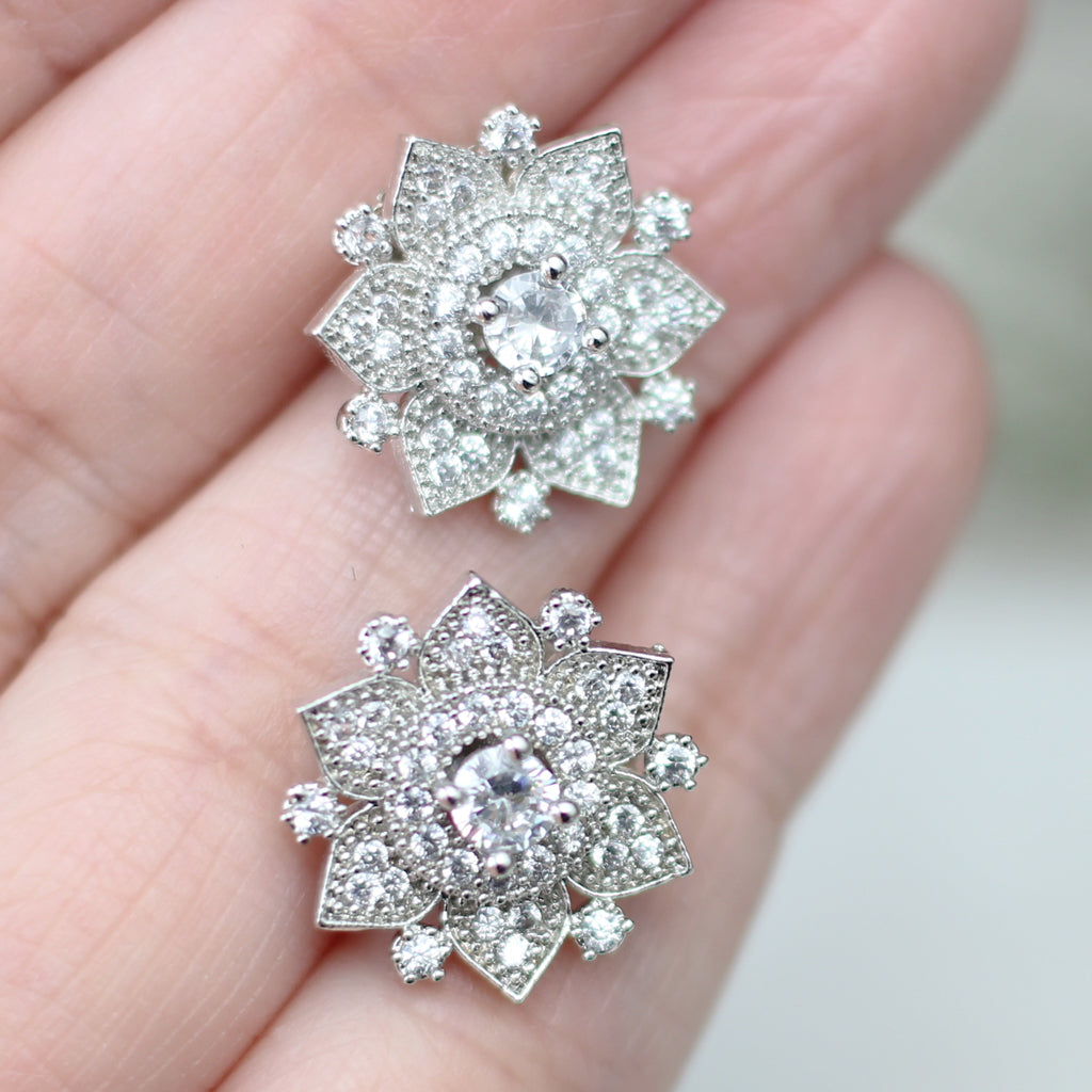 Silver Zircon Stud Earring