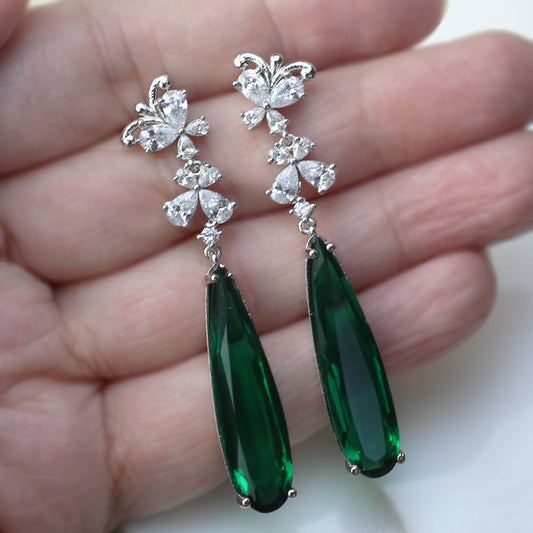 Butterfly Emerald Drop Earring