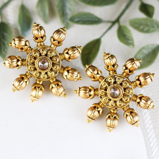 Champagne Antique Stud Earring