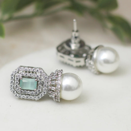 Pearl Mint Zircon Drop Earring