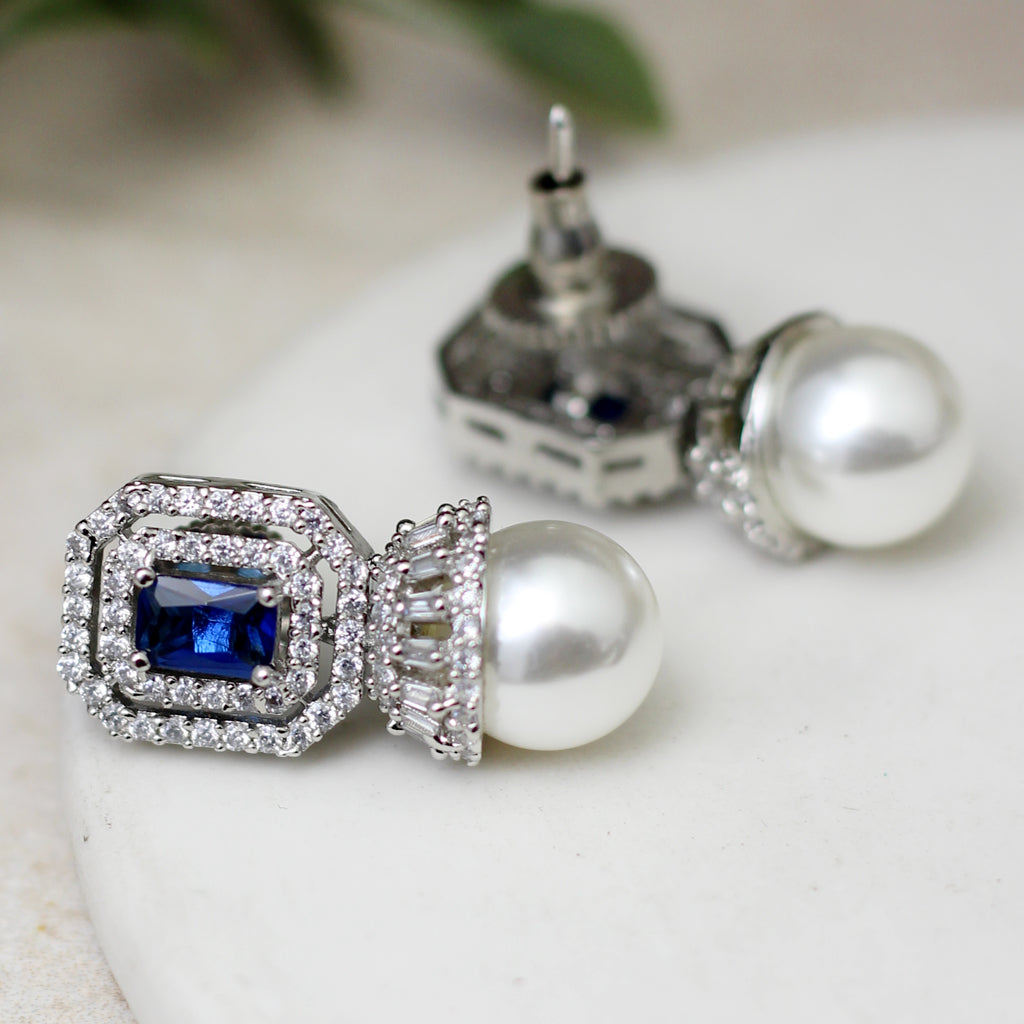 Pearl Blue Zircon Drop Earring