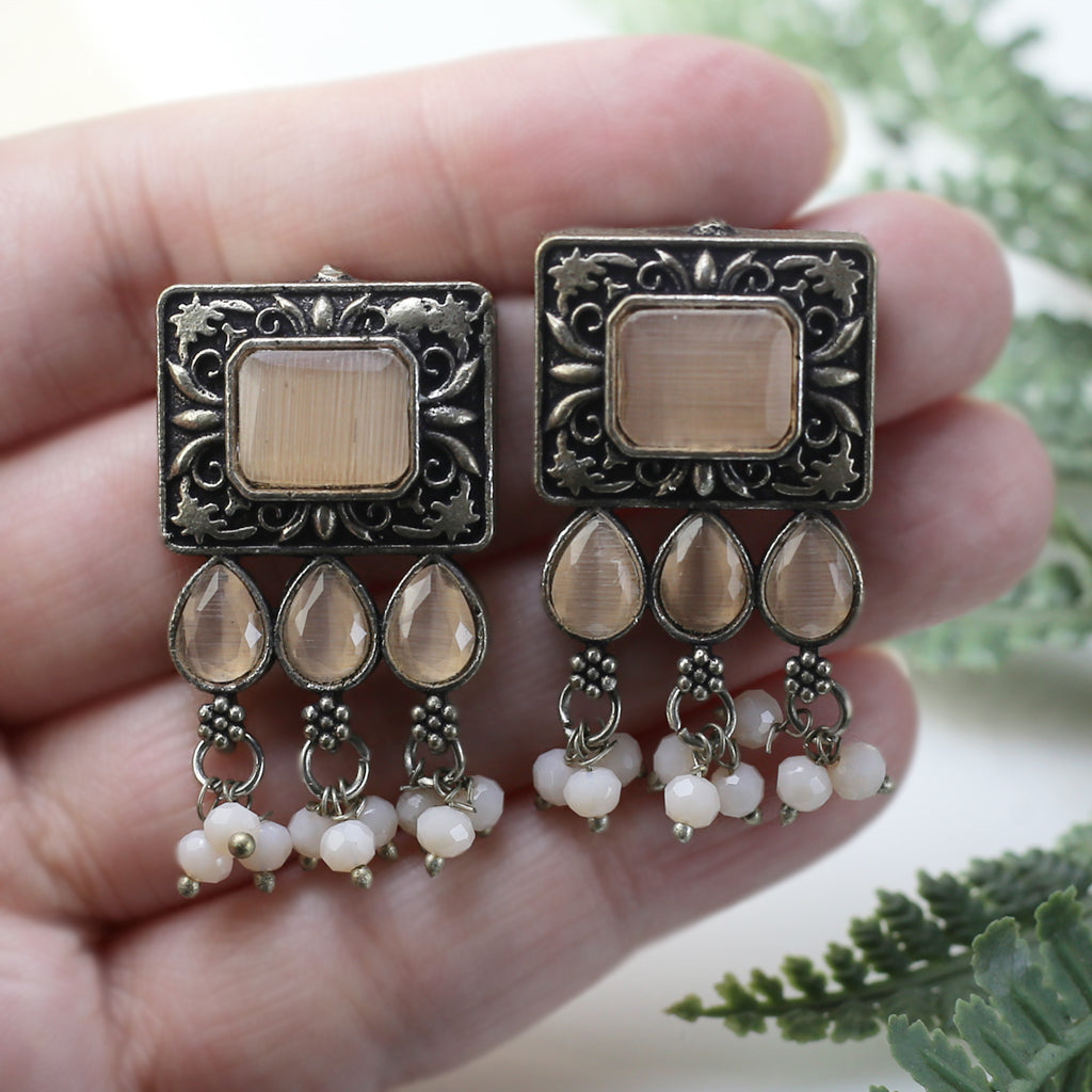 Tribal Peach Stud Earring - Rabal