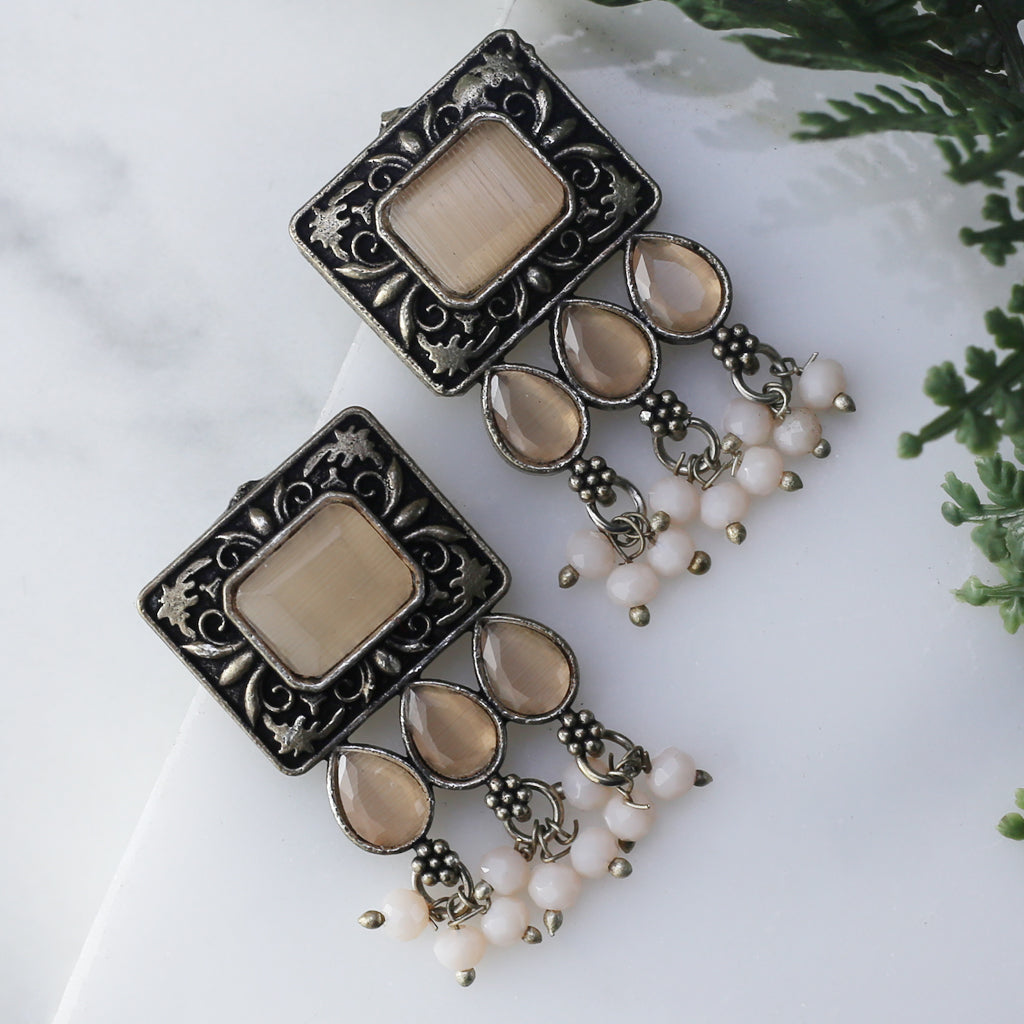Tribal Peach Stud Earring - Rabal
