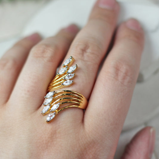 Statement Zircon Gold Plated Ring