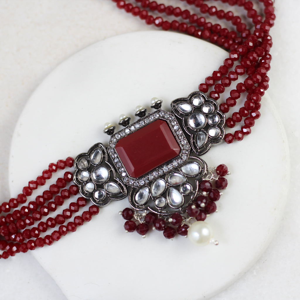 Red Rabal Red Statement Tribal Choker – Rabal