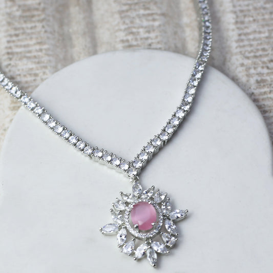 Pink Zircon Necklace - Rabal
