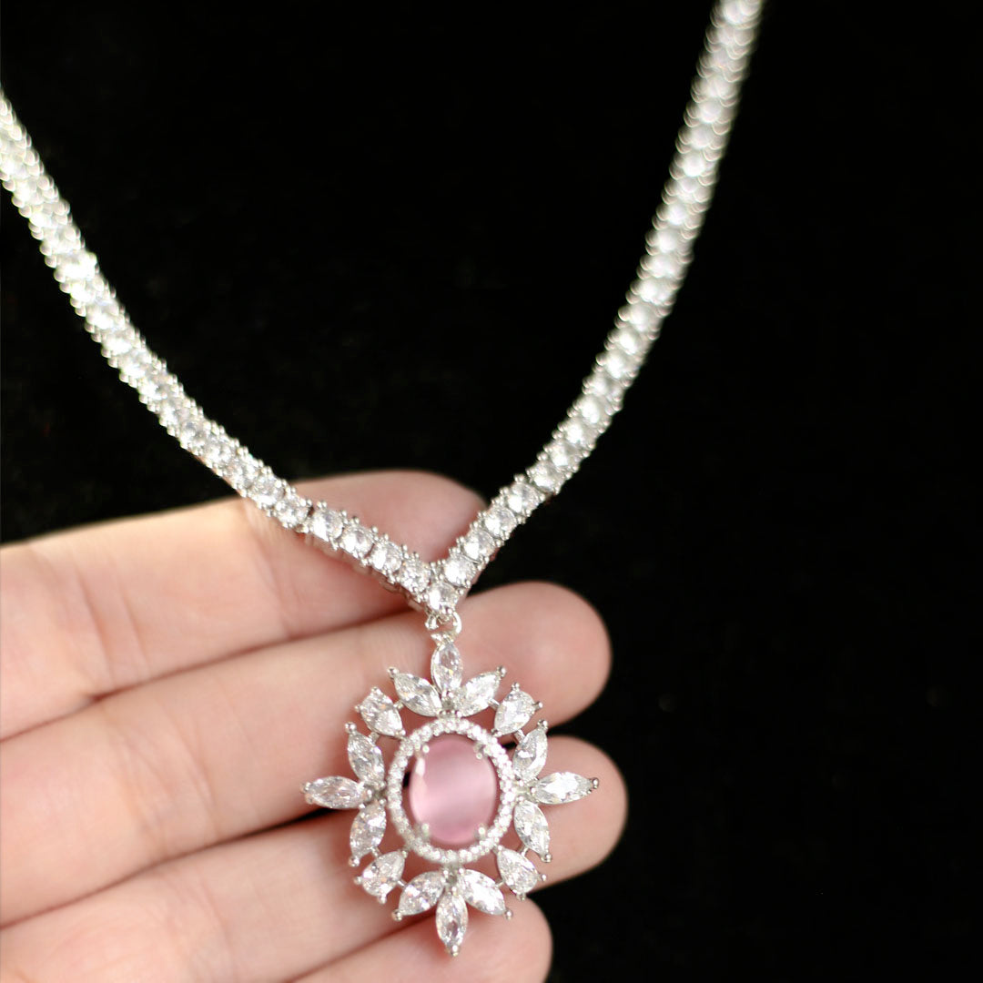 Pink Zircon Necklace - Rabal