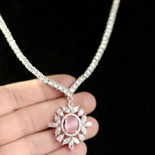 Pink Zircon Necklace - Rabal