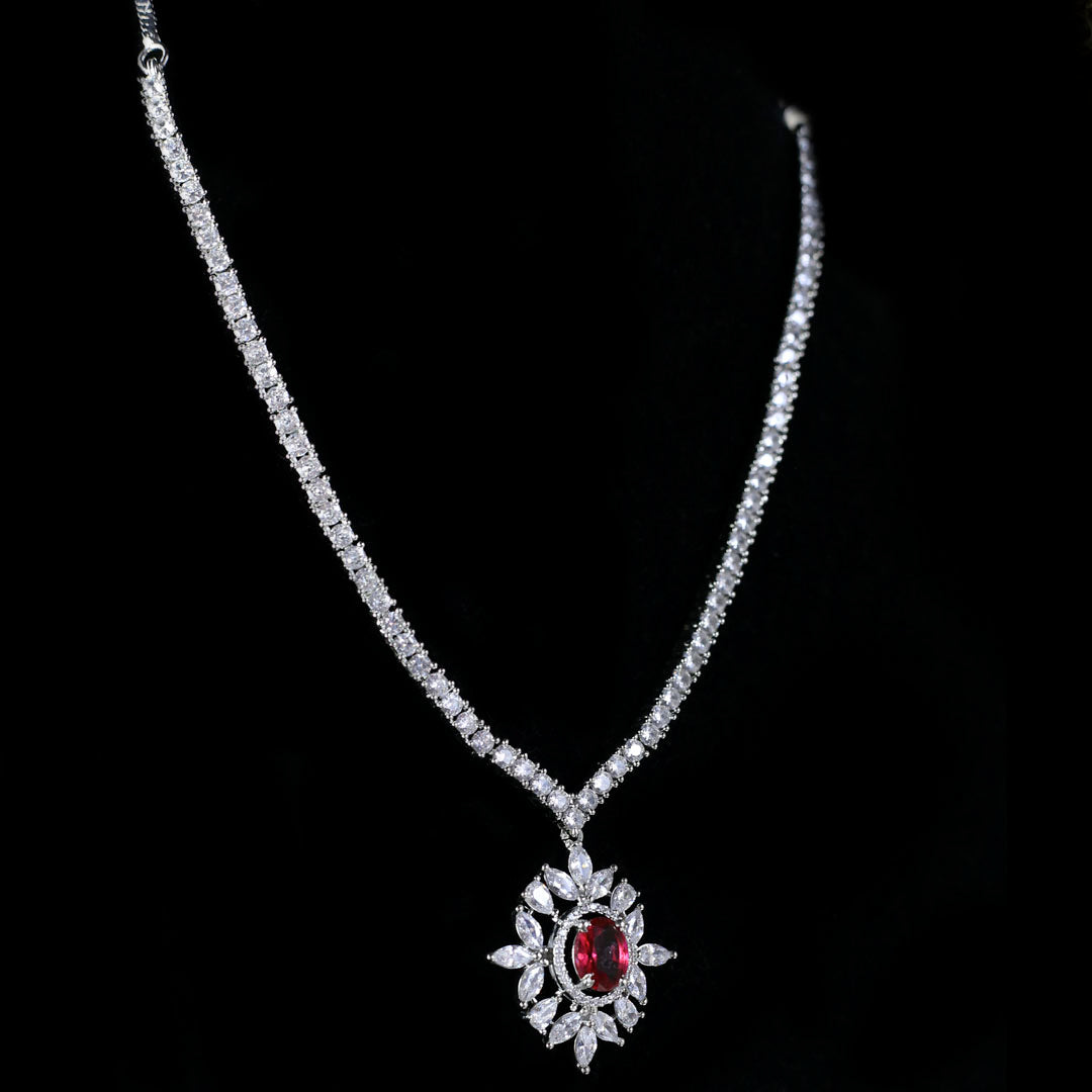 Ruby Zircon Necklace - Rabal