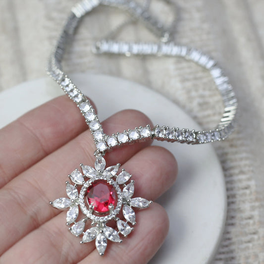 Ruby Zircon Necklace - Rabal