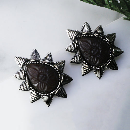 Brown Tribal Stud Earring