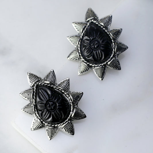 Black Tribal Stud Earring