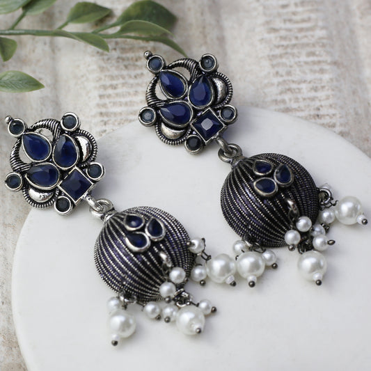 Blue Tribal Drop Earring