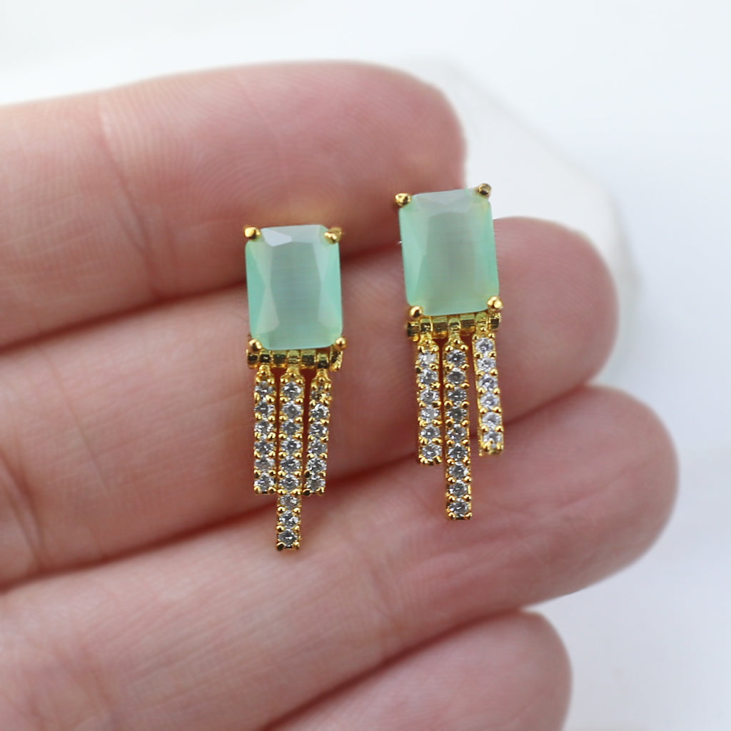 Mint Zircon Stud Earring