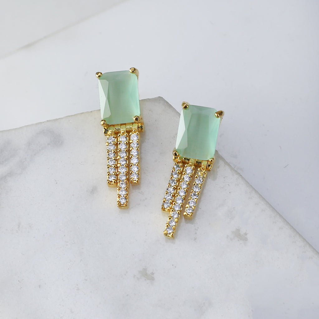 Mint Zircon Stud Earring