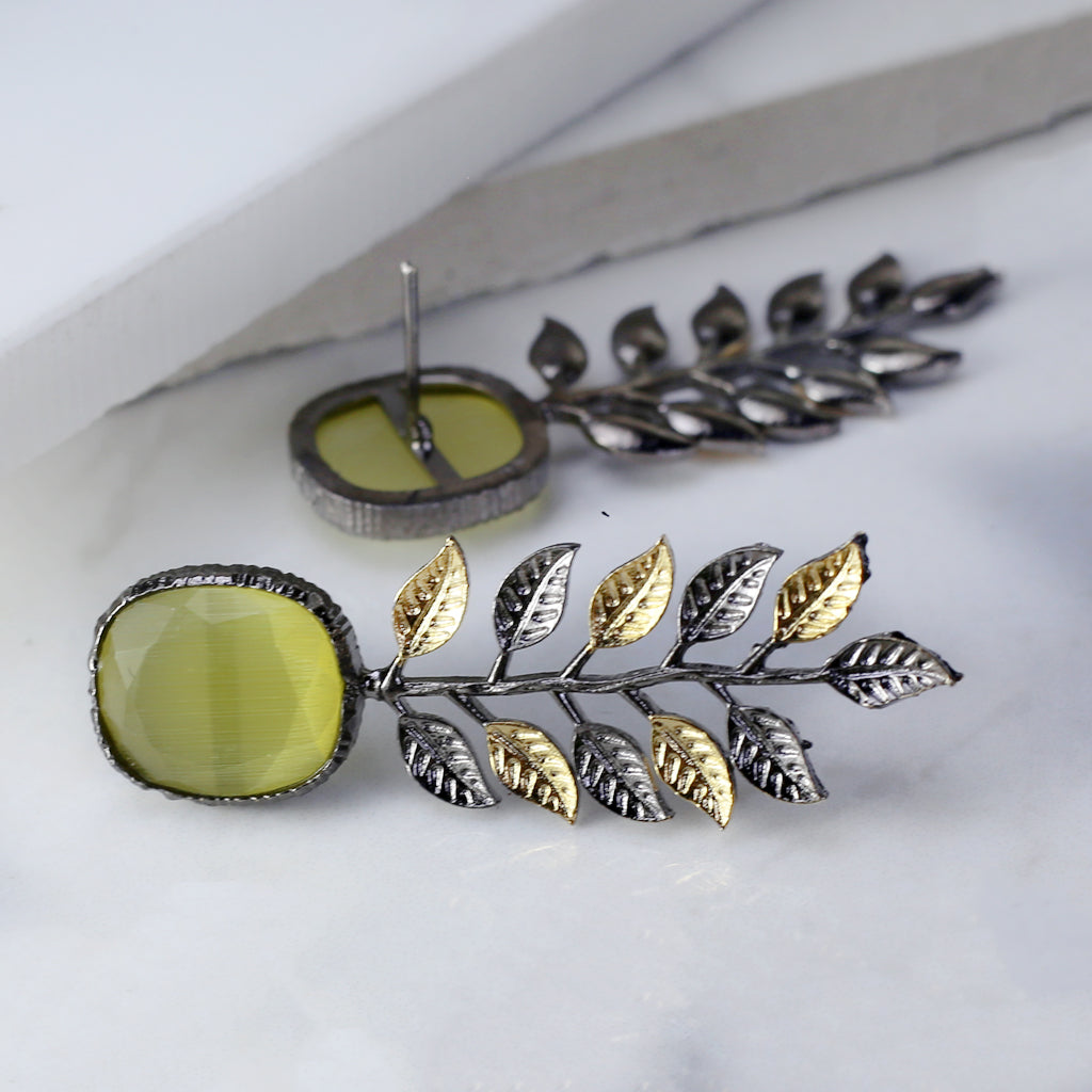 Yellow Leaf Drop Earring - Rabal