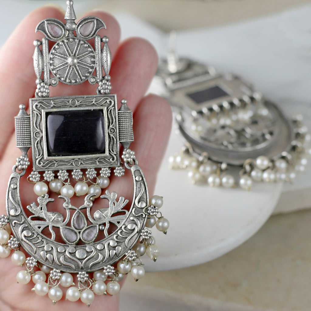 Statement Tribal Bird Drop Earring