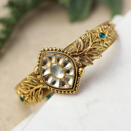 Statement Kundan Cuff Adjustable Bracelet