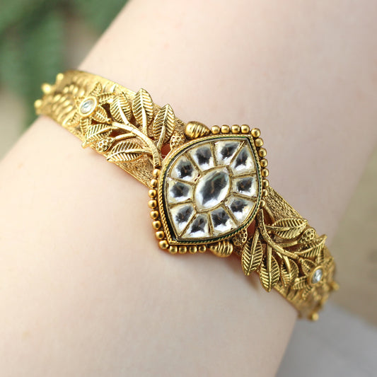 Statement Kundan Cuff Adjustable Bracelet