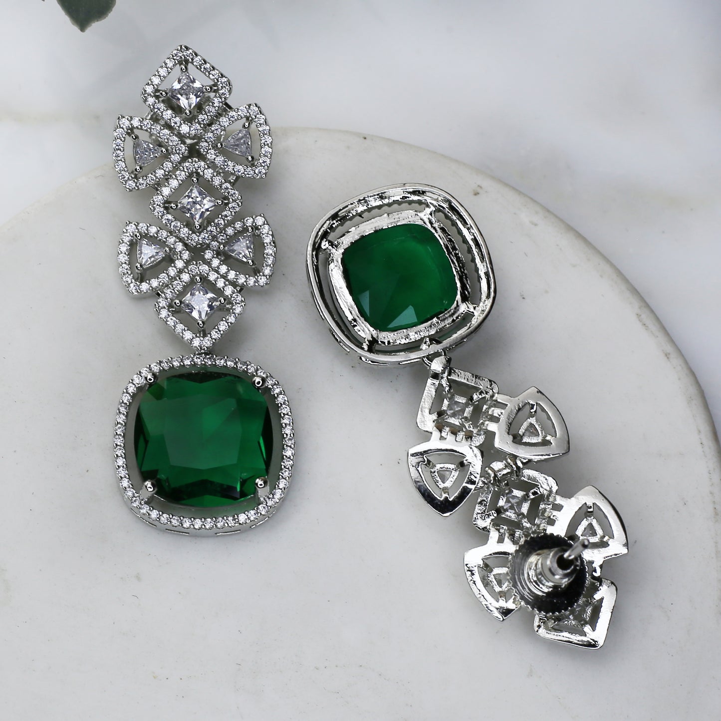 Green Zircon Drop Earring