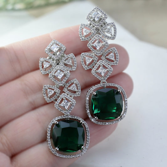 Green Zircon Drop Earring