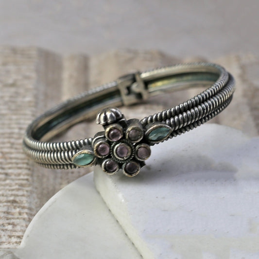 Pink / Mint Tribal Lock Bangle - Rabal