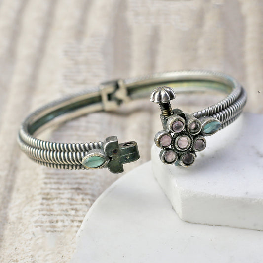 Pink / Mint Tribal Lock Bangle