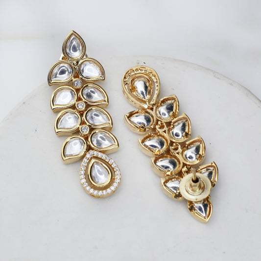 Gold Kundan Drop Earring