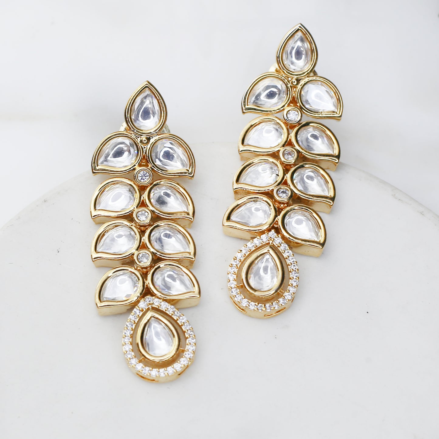 Gold Kundan Drop Earring