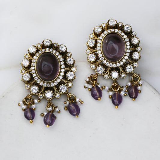 Purple Antique Stud Earring