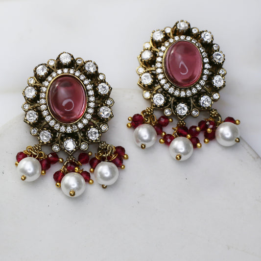 Maroon Antique Stud Earring