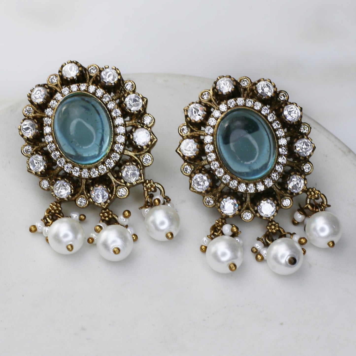 Light Blue Antique Stud Earring